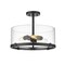 Z-Lite Callista 3 Light Semi Flush Mount, Matte Black & Clear 3032SF-MB - alternate 1
